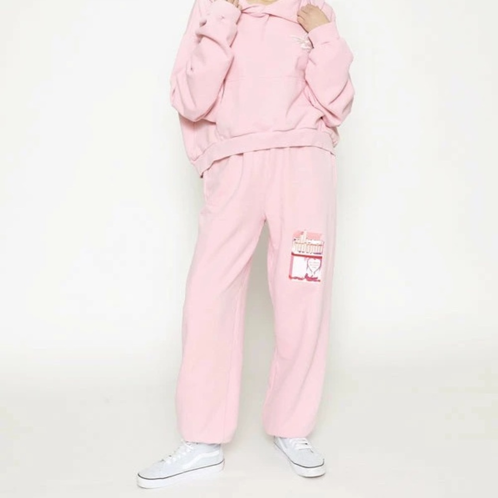 Boys Lie “No Smoke Without Fire” light pink Sweatpants